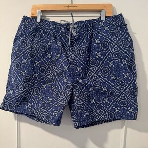Reyn Spooner Men's 6"‎ Swim Trunks, Kaimana Bandana-Twilight Blue Size XL